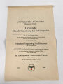 Universität München, Urkunde über die Verleihung des Doktorgrades einer Frau aus Königsberg, 1942, großformat