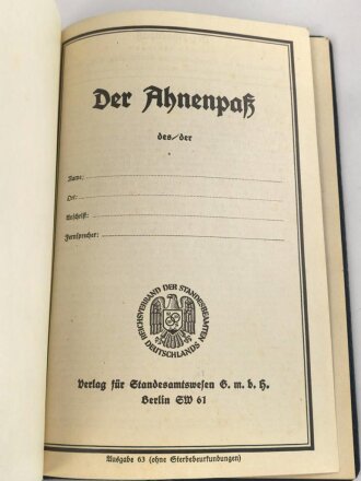 Der Ahneaß, blanko, DIN A5