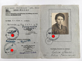 Führerschein einer Frau aus Freiburg, datiert 1939