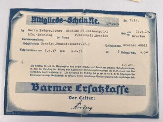Kaufmannsgehilfenbrief eines Kaufmannes aus Breslau, 1939