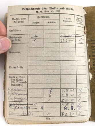 Soldbuch Heer, ausgestellt 7.9.1939 bei Infanterie Ersatz Btl. 21