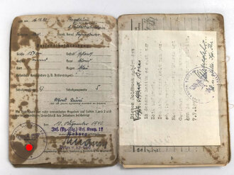 Soldbuch Heer, ausgestellt 10.12.1940 bei Inf. Pz. Jäg. Ers, Komp 17 Coburg