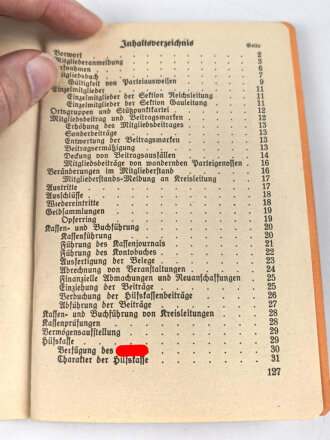 Dienstanweisung für Ortsgruppen und Stützpunkte der Nationalsozialistischen Deutschen Arbeiterpartei, datiert 1932, unter DIN A5