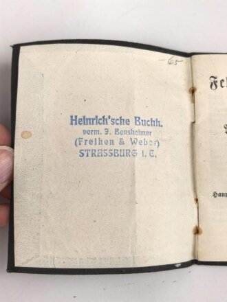 "Feldartillerietabellen für Kanonenbatterien, Anhang Schießregeln" datiert 1911, 44 Seiten, gebraucht, DIN A6