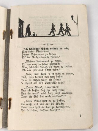 1. Weltkrieg "Württembergisches Soldatenliederbuch" 149 Seiten,Einband lose, Kleinformat