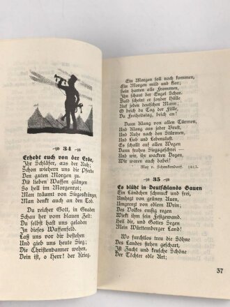 1. Weltkrieg "Württembergisches Soldatenliederbuch" 149 Seiten,Einband lose, Kleinformat