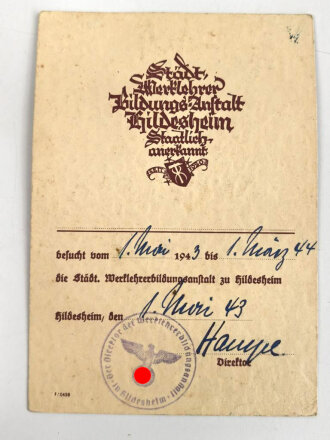 Deutsches Frauenwerk, Bescheinigungen mehrerer Lehrgänge einer Frau aus Hildesheim