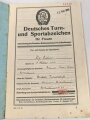 Deutsches ReichsSportabzeichen DRL in silber  für Frauen Urkundenheft, Grund und Leistungschein einer Frau aus Hannover