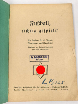 "Fußball, richtig gespielt!"DRL  datiert...