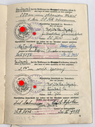 Deutsches Reichs Sportabzeichen DRL für Frauen, Urkundenheft und Reichschwimmscheine einer BDM Angehörigen aus Chemnitz