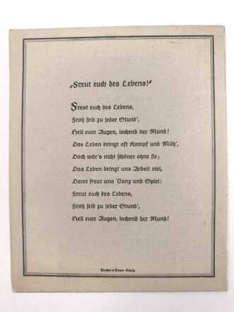 Festfolge zur Feier des Tages der nationalen Arbeit der Betriebsgemeinschaft Leipziger Wollkämmerei, 1938