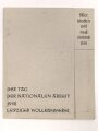 Festfolge zur Feier des Tages der nationalen Arbeit der Betriebsgemeinschaft Leipziger Wollkämmerei, 1938