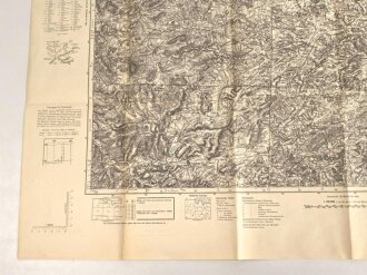 "Saarbrücken" Deutsche Heereskarte geschwärzt, Sonderausgabe 1940, Maße: 95 x 72cm