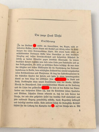 "Horst Wessel" von Fritz Daum, datiert 1933, 112 Seiten, DIN A5