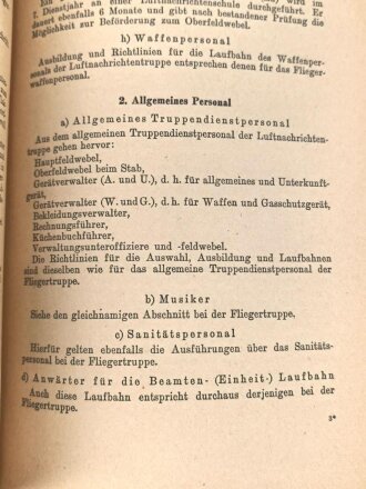 "Die Laufbahnen in der Luftwaffe", datiert 1942, 56 Seiten, gebraucht