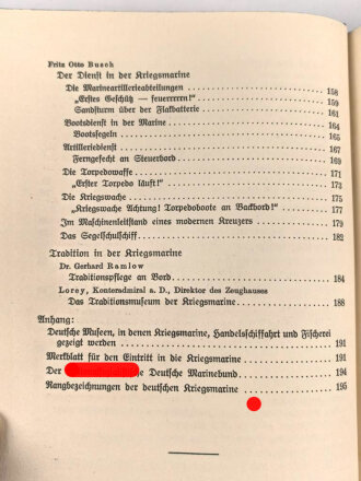 "Das Buch von der Kriegsmarine" 195 Seiten, gebraucht, Umschlag abgegriffen