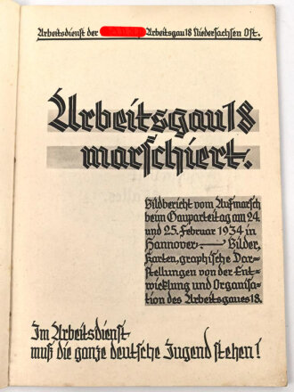 "Arbeitsgau 18 marschiert" Arbeitsdienst der...