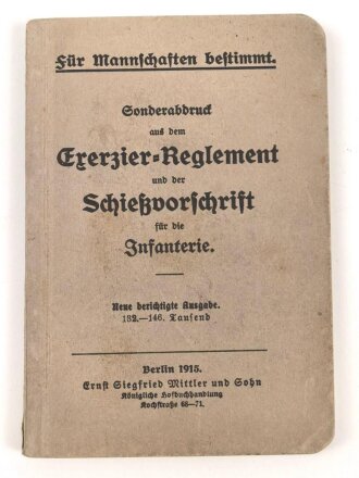 1. Weltkrieg "Sonderabdruck aus dem Exerzier...