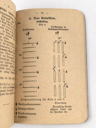 1. Weltkrieg "Sonderabdruck aus dem Exerzier Reglement und der Schießvorschrift für die Infanterie" datiert 1915, 123 Seiten, DIN A6