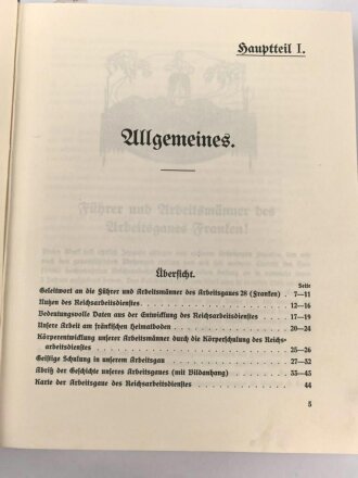 "Unser Arbeitsgau 28 Franken" datiert 1935 454 Seiten, Guter Zustand mit Schuber
