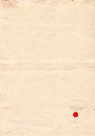 Verleihungsurkunde zum Kriegsverdienstkreuz 2. Klasse mit...