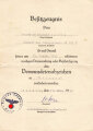 Besitzzeugniss zum Verwundetenabzeichen schwarz, ausgestellt oppeln 1942