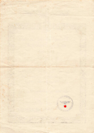 Heldentod Urkunde eines Bootsmaat der Kriegsmarine,...