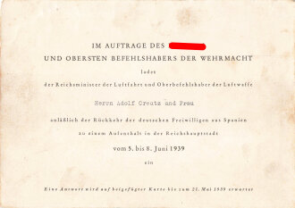 Der Reichsminister der Luftfahrt und Oberbefehlshaber der...