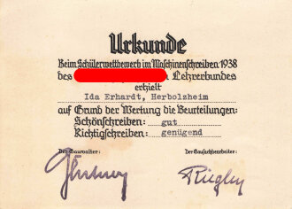 Urkunde für einen Schülerwettbewerb im...