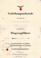 Verleihungsurkunde zum Abzeichen für Flugzeugführer für einen Fahnenjunker-Unteroffizier der Luftkriegschule 7, ausgestellt am 22.8.1944