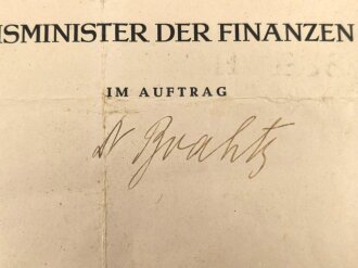 Großformatige Ernennungsurkunde für einen "Regierungsreferendar zum Regierungsassessor"