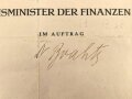 Großformatige Ernennungsurkunde für einen "Regierungsreferendar zum Regierungsassessor"