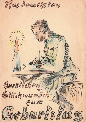 Feldpostkarte "Aus dem Osten Herzlichen...