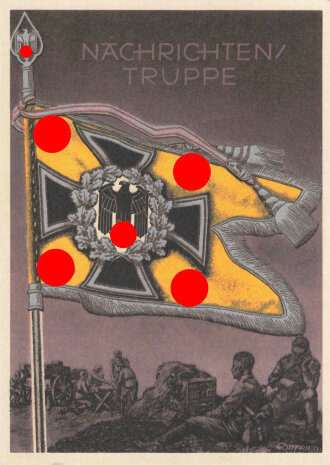 Ansichtskarte "Die siegreichen Fahnen und Standarten der deutschen Wehrmacht" Karte 9