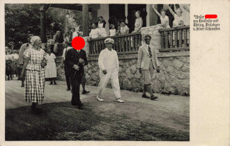 Ansichtskarte "Unser Füher am Hintersee mit Göring, Brückner und seiner Schwester und der Duce"