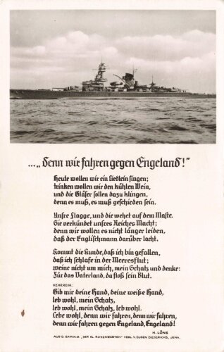 Ansichtskarte "... denn wir fahren gegen England!"