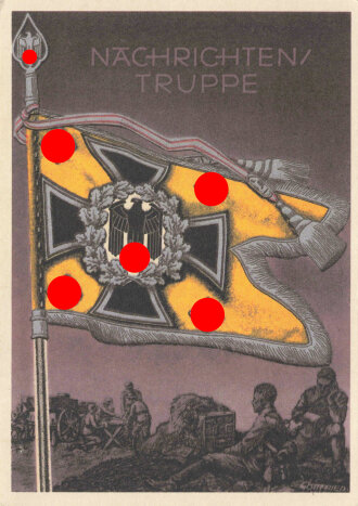 Ansichtskarte "Die siegreichen Fahnen und Standarten der deutschen Wehrmacht" Karte 9
