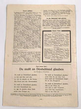 "Von Werk zu Werk"  Werkzeitschrift der betriebsgemeinschaft der IG Farben AG, Ausgabe Ludwigshafen am Rhein, Nov./Dez. 1943