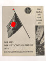 DAF, Festfolge zur Feier des Tages der nationalen Arbeit der Betriebsgemeinschaft Leipziger Wollkämmerei, 1938