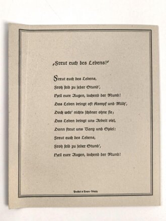 DAF, Festfolge zur Feier des Tages der nationalen Arbeit der Betriebsgemeinschaft Leipziger Wollkämmerei, 1938