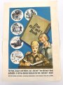 Werbeplakat Hitlerjugend, Deutsches Jungvolk, Bund Deutscher Mädel "Das hilf mit Buch" Maße: 29,5 x 41,5 cm