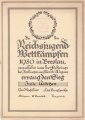 Urkundenkonvolut einer Frau aus Breslau, unter anderem Urkunden zum Fest der Deutschen Jugend 1934 und 1935