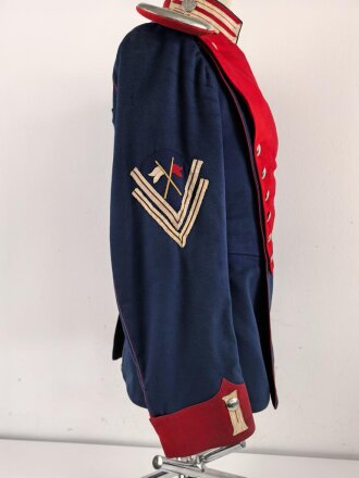 Württemberg,  Ulanka eines Gefreiten im Ulanen Regiment König Karl Nr. 19. Eigentumstück  mit Paraderabatte. Diverse Beschädigungen
