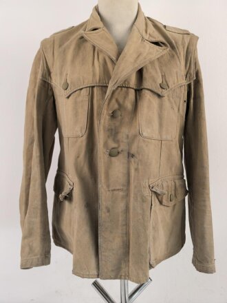 Waffen SS Tropenfeldbluse , sogenannte Sahariana. Getragenes Kammerstück , ungereinigt