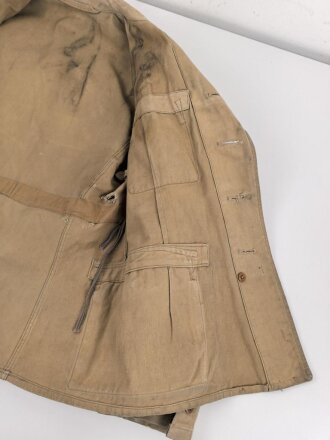 Waffen SS Tropenfeldbluse , sogenannte Sahariana. Getragenes Kammerstück , ungereinigt