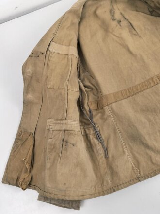 Waffen SS Tropenfeldbluse , sogenannte Sahariana. Getragenes Kammerstück , ungereinigt