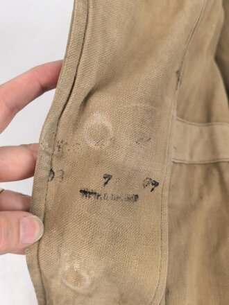 Waffen SS Tropenfeldbluse , sogenannte Sahariana. Getragenes Kammerstück , ungereinigt