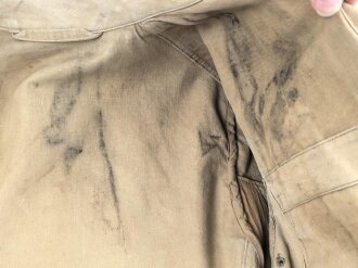 Waffen SS Tropenfeldbluse , sogenannte Sahariana. Getragenes Kammerstück , ungereinigt