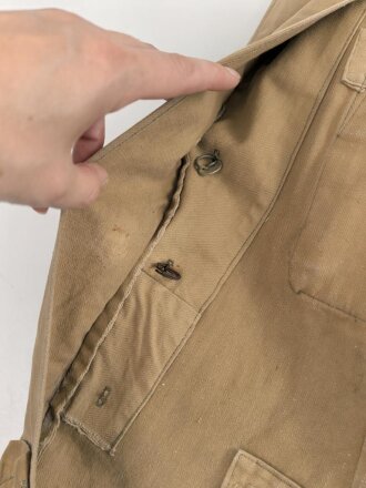 Waffen SS Tropenfeldbluse , sogenannte Sahariana. Getragenes Kammerstück , ungereinigt