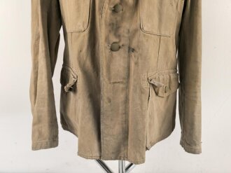 Waffen SS Tropenfeldbluse , sogenannte Sahariana. Getragenes Kammerstück , ungereinigt